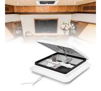 Sararoom Caravan Roof Ventilation Fan, 420x420mm Manual 12V Ultra Quiet Motorhome Vent Accessory, UV Resistant and Waterproof for RV/Camper/Trailer, White