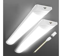 Sararoom LED Batten Lights 5FT 150cm(60+90cm) Linkable Daylight Tube Light - 50W 5000LM Wall Light Shed Loft Light,IP45 Ceiling Light Strip for Garage Lighting,Office,Bedroom,Kitchen,Workshops,Outdoor
