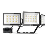 Sararoom LED Floodlight Outdoor with 3 Adjustable Heads, 150W 15000LM Super Bright LED Security Light, 6500K Daylight Flood Lights Outdoor, IP65 Waterproof Spot Light for Yard Garage Warehouse