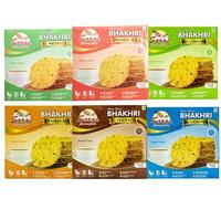 Saras Bhakhri Variety Pack - 6 x 180g | Assorted Indian Crispbread Flavours - Masala, Black Pepper, Chilli Coriander, Methi, Punjabi & Jeera | Baked, Crunchy & Ready-to-Eat | Vegetarian Snack Combo