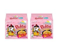 Saras Buldak Carbonara Hot Chicken Flavour Ramen Noodles 130g (Pack of 10) | Spicy & Creamy Korean Instant Noodles | Rich & Cheesy Texture | Perfect for Spice Lovers | Popular Korean Favorite