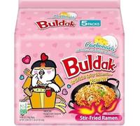 Saras Buldak Carbonara Hot Chicken Flavour Ramen Noodles 130g (Pack of 5) | Spicy & Creamy Korean Instant Noodles | Rich & Cheesy Texture | Perfect for Spice Lovers | Popular Korean Favorite
