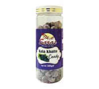 Saras Candy Kala Khatta 200g - Tangy Indian Hard Candies - Sweet, Sour & Salty - Vegetarian - Resealable Jar - Made in India