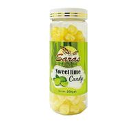 Saras Candy Sweet Lemon 200g - Tangy & Zesty Indian Toffee - Chatpata Citrus Treat for All Ages - Vegetarian - Resealable Jar - Made in India