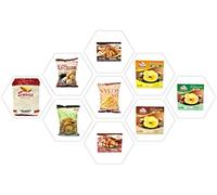 Saras Indian Snakcs Namkeen Crisps- 50+ Varieties (Pepper Banana Chips 150G)
