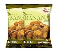 Saras Pepper Banana Chips 200g (Pack of 2) | Spiced to Perfection South Indian Snack | Crispy Delight with Authentic Flavour