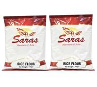 Saras Rice Flour 1kg (Pack of 2)| Premium Fine Ground Rice Flour | Gluten Free Rice Powder for Baking, Cooking & Traditional Recipes | Suitable For Vegetarian And Vegan Lifestyles
