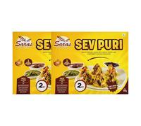 Saras Sev Puri Kit with 3 Different Chutneys - 500g (Pack of 2) | Create Flavorful Chaat at Home | All-Inclusive Kit | Ideal for Parties and Snacking