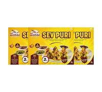 Saras Sev Puri Kit with 3 Different Chutneys - 500g (Pack of 3) | Create Flavorful Chaat at Home | All-Inclusive Kit | Ideal for Parties and Snacking