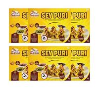 Saras Sev Puri Kit with 3 Different Chutneys - 500g (Pack of 6) | Create Flavorful Chaat at Home | All-Inclusive Kit | Ideal for Parties and Snacking