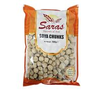 Saras Soya Chunks 500g - High Protein Soya Nuggets | Vegetarian Meat Alternative | Ideal for Curries, Biryani & Everyday Cooking | Larger Chunk Size for Hearty Meals