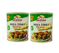 Saras SOYA Tikka Achari - 850g (Pack of 2) | Ready-to-Cook Spiced SOYA Chaap | High-Protein, Flavorful Vegetarian Snack & Meal Option