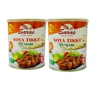 Saras SOYA Tikka Punjabi - 850g (Pack of 2) | Authentic North Indian-Style Marinated SOYA Chaap | High-Protein, Ready-to-Cook Vegetarian Delight