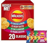 Saras Walker Classic Variety Multipack Crisps 20x25g | Assorted Flavors for Snacking Delight | Fresh taste guaranteed | Suitable for vegetarians