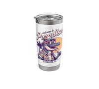Sarasota Florida Retro Style Summer Distressed Design Stainless Steel Insulated Tumbler
