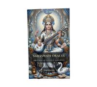 Saraswati Oracle Deck - 108 Cards for Wisdom & Creativity | Hindu Goddess Guidance Cards - Jaguar Medicine Tribe Collection - 320gsm Linen Tarot Cards