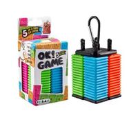 Sarav Group Toys OK! Game 5-in-a-Row Strategy Travel Game, Colorful Stacking Puzzle Game for 2-4 Players, Family Party Game with 64 Pieces