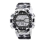 Sarb017 Date Digital LCD Sport Boy Stopwatch Fashion Rubber Watch Wrist Men's Men's Watch Tw2r81400 (White, One Size)