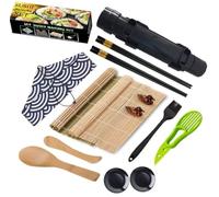 SARBANO All-in-One Sushi Making Kit - Complete Sushi Rolling Kit with Sushi Bazooka, Bamboo Mats, Sushi Knife, Rice Mold, Chopsticks, Sauce Plates, and Step-by-Step Guide for Beginners