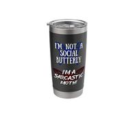 Sarcasm Butterly I’m Not Social One I’m A Sarcastic Moth Fun Stainless Steel Insulated Tumbler