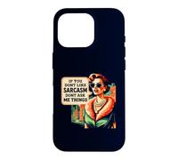 Sarcasm Dont Ask Me Things Retro Sassy Woman Quote Case for iPhone 16 Pro