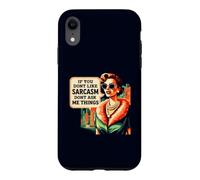 Sarcasm Dont Ask Me Things Retro Sassy Woman Quote Case for iPhone XR