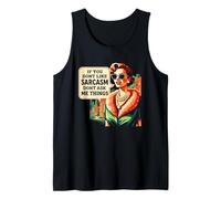 Sarcasm Dont Ask Me Things Retro Sassy Woman Quote Tank Top