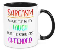 Sarcasm Explanation Mug - Funny Novelty Gift Silly Present Mug Birthday Christmas for Mum Dad Friend Sister Brother Grandparents for Man Woman Secret Santa Work Quotes (Rainbow)