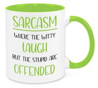 Sarcasm Explanation Mug - Funny Novelty Gift Silly Present Mug Birthday Christmas for Mum Dad Friend Sister Brother Grandparents for Man Woman Secret Santa Work Quotes (Green)