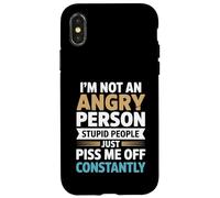 Sarcasm Humor Funny - I'm Not An Angry Person Stupid People Case for iPhone X/XS