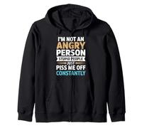 Sarcasm Humor Funny - I'm Not An Angry Person Stupid People Zip Hoodie