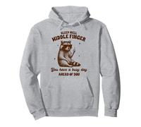 Sarcasm Humor Funny Racoon Sassy Sleep Well Middle Finger Pullover Hoodie
