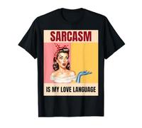 Sarcasm is My Love Language Funny Retro Pop Art Value Graphic T-Shirt