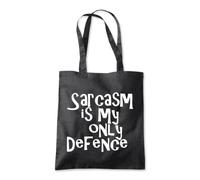 Sarcasm is My Only Defense Tote Shopping Bag 10 Litres Capacity 42 x 38cm