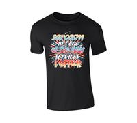 Sarcasm Just One of The Many Services Offer Mens T-Shirt Funny Witty Tee Bold Humor Shirt Sarcastic Statement Graphic Top Black - 2XL