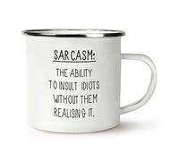 Sarcasm The Ability to Insult Idiots Retro Enamel Mug Cup