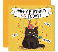 Sarcastic 50th Birthday Card, Party Mood Not This Cat