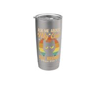 Sarcastic Ask Me About My Cat Sarcasm Introverted Cat Lover Stainless Steel Insulated Tumbler