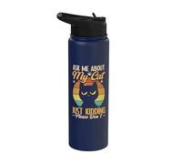 Sarcastic Ask Me About My Cat Sarcasm Introverted Cat Lover Stainless Steel Insulated Water Bottle