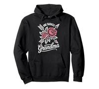 Sarcastic Badass Grandma Rockabilly Flower Arrow Motif Pullover Hoodie
