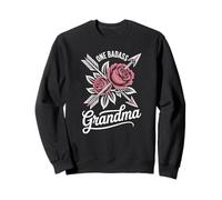 Sarcastic Badass Grandma Rockabilly Flower Arrow Motif Sweatshirt