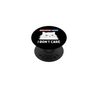 Sarcastic Cat Breaking News I Dont Care Funny Slogan Graphic PopSockets Adhesive PopGrip