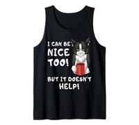 Sarcastic Cat Coffee Grumpy Mood Funny Office Humor Tank Top