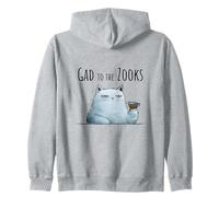Sarcastic Cat "Gad to the Zooks" snarky funny design Zip Hoodie