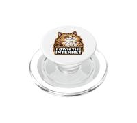 Sarcastic Cat Owns Internet Funny Feline PopSockets PopGrip for MagSafe