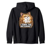 Sarcastic Cat Owns Internet Funny Feline Zip Hoodie