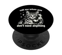Sarcastic Cat Phone Receiver No Demands Feline PopSockets Adhesive PopGrip