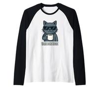 Sarcastic Cat We're Done Here Fed Up Loner Kitten Raglan Baseball Tee