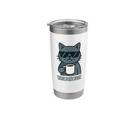 Sarcastic Cat We're Done Here Fed Up Loner Kitten Stainless Steel Insulated Tumbler