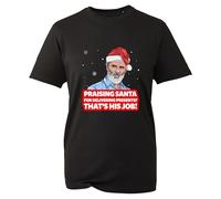 Sarcastic Christmas Jokes T-Shirt Xmas Santa Claus Keane Roy Spoof Festival Gift Tshirt Football Friend Tee Unisex Kids Adult Top (Black, XL)
